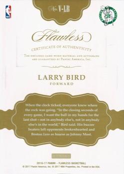 2016-17 Panini Flawless - Vertical Patch Autographs #V-LB Larry Bird Back