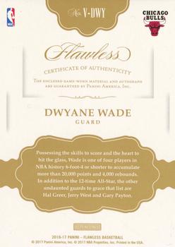 2016-17 Panini Flawless - Vertical Patch Autographs Gold #V-DWY Dwyane Wade Back