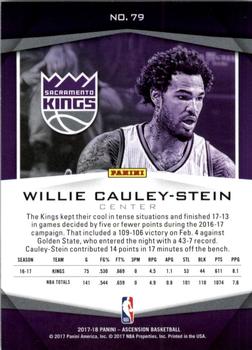 2017-18 Panini Ascension - Blue #79 Willie Cauley-Stein Back