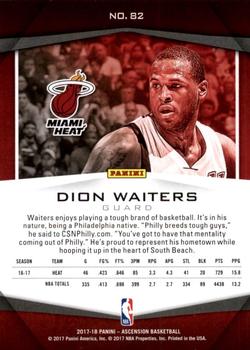 2017-18 Panini Ascension - Blue #82 Dion Waiters Back