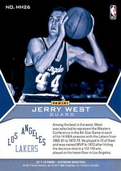 2017-18 Panini Ascension - Making History #MH26 Jerry West Back