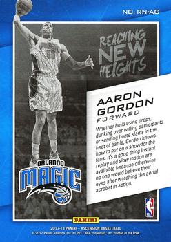 2017-18 Panini Ascension - Reaching New Heights #RN-AG Aaron Gordon Back