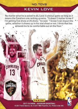 2017-18 Panini Ascension - The Thrill of Victory #TOV8 Kevin Love Back
