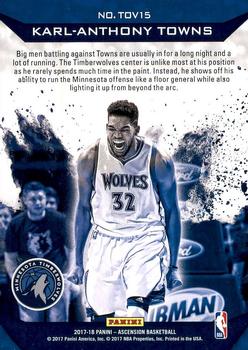 2017-18 Panini Ascension - The Thrill of Victory #TOV15 Karl-Anthony Towns Back