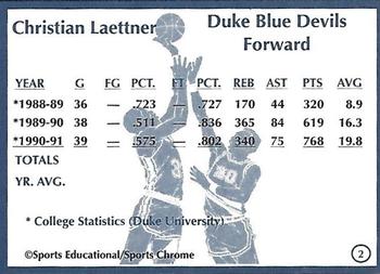 1991-92 Sports Educational #2 Christian Laettner Back