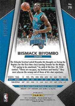 2017-18 Panini Prizm - Prizms Blue #75 Bismack Biyombo Back
