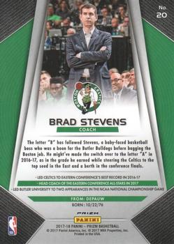 2017-18 Panini Prizm - Prizms Fast Break #20 Brad Stevens Back