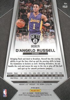 2017-18 Panini Prizm - Prizms Fast Break #152 D'Angelo Russell Back