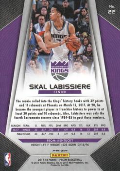2017-18 Panini Prizm - Prizms Red White and Blue #22 Skal Labissiere Back