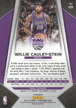 2017-18 Panini Prizm - Prizms Red White and Blue #29 Willie Cauley-Stein Back