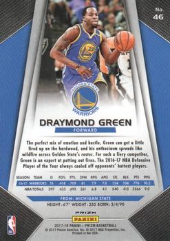 2017-18 Panini Prizm - Prizms Red White and Blue #46 Draymond Green Back