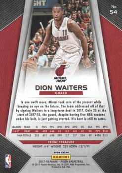 2017-18 Panini Prizm - Prizms Red White and Blue #54 Dion Waiters Back