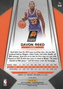 2017-18 Panini Prizm - Prizms Red White and Blue #68 Davon Reed Back