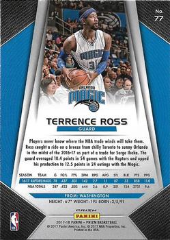2017-18 Panini Prizm - Prizms Red White and Blue #77 Terrence Ross Back