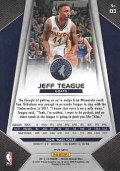 2017-18 Panini Prizm - Prizms Red White and Blue #83 Jeff Teague Back