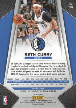 2017-18 Panini Prizm - Prizms Red White and Blue #96 Seth Curry Back