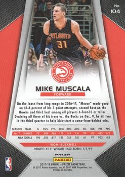 2017-18 Panini Prizm - Prizms Red White and Blue #104 Mike Muscala Back