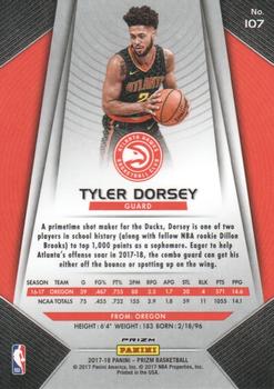 2017-18 Panini Prizm - Prizms Red White and Blue #107 Tyler Dorsey Back