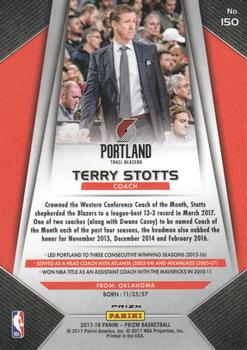 2017-18 Panini Prizm - Prizms Red White and Blue #150 Terry Stotts Back