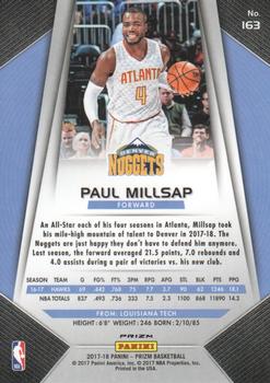 2017-18 Panini Prizm - Prizms Red White and Blue #163 Paul Millsap Back