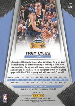 2017-18 Panini Prizm - Prizms Red White and Blue #164 Trey Lyles Back