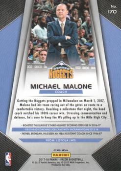 2017-18 Panini Prizm - Prizms Red White and Blue #170 Michael Malone Back