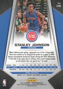 2017-18 Panini Prizm - Prizms Red White and Blue #176 Stanley Johnson Back