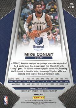 2017-18 Panini Prizm - Prizms Red White and Blue #201 Mike Conley Back