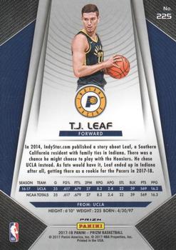 2017-18 Panini Prizm - Prizms Red White and Blue #225 T.J. Leaf Back
