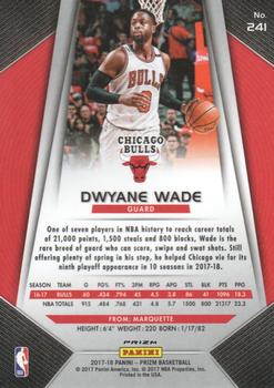 2017-18 Panini Prizm - Prizms Red White and Blue #241 Dwyane Wade Back