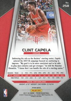 2017-18 Panini Prizm - Prizms Red White and Blue #258 Clint Capela Back