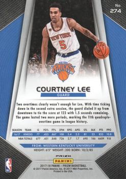 2017-18 Panini Prizm - Prizms Red White and Blue #274 Courtney Lee Back