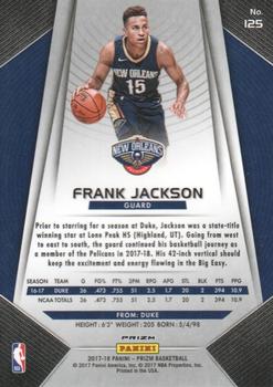 2017-18 Panini Prizm - Prizms Silver #125 Frank Jackson Back