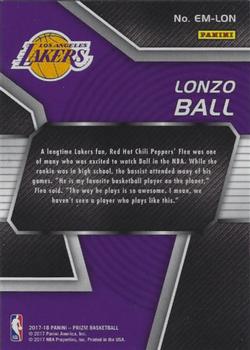 2017-18 Panini Prizm - Emergent #EM-LON Lonzo Ball Back