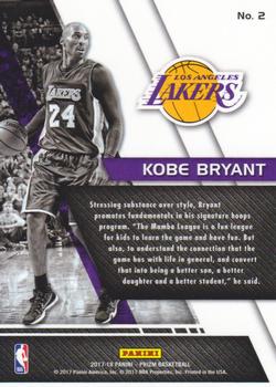 2017-18 Panini Prizm - Fundamentals #2 Kobe Bryant Back