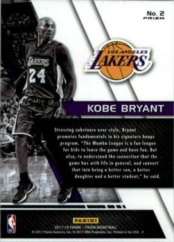 2017-18 Panini Prizm - Fundamentals Prizms Green #2 Kobe Bryant Back