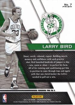2017-18 Panini Prizm - Fundamentals Prizms Green #7 Larry Bird Back