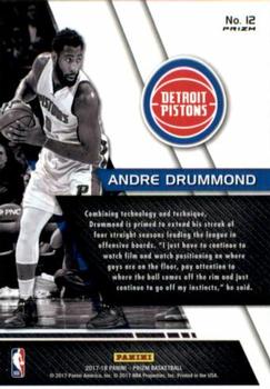 2017-18 Panini Prizm - Fundamentals Prizms Hyper #12 Andre Drummond Back