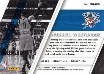 2017-18 Panini Prizm - Get Hyped! #GH-RW Russell Westbrook Back