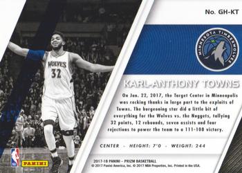 2017-18 Panini Prizm - Get Hyped! #GH-KT Karl-Anthony Towns Back