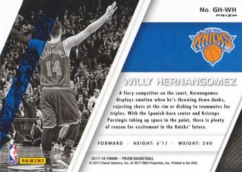 2017-18 Panini Prizm - Get Hyped! Prizms Green #GH-WH Willy Hernangomez Back