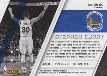 2017-18 Panini Prizm - Get Hyped! Prizms Green #GH-SC Stephen Curry Back