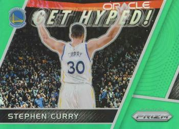 2017-18 Panini Prizm - Get Hyped! Prizms Green #GH-SC Stephen Curry Front