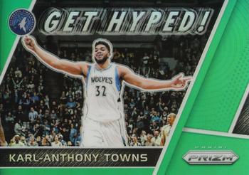 2017-18 Panini Prizm - Get Hyped! Prizms Green #GH-KT Karl-Anthony Towns Front