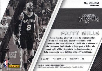 2017-18 Panini Prizm - Get Hyped! Prizms Silver #GH-PM Patty Mills Back