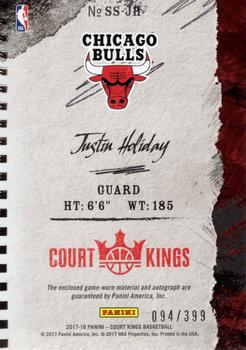 2017-18 Panini Court Kings - Sketches and Swatches #SS-JH Justin Holiday Back