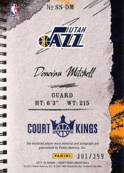 2017-18 Panini Court Kings - Sketches and Swatches #SS-DM Donovan Mitchell Back