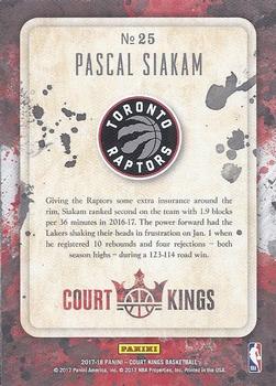 2017-18 Panini Court Kings - Emerging Artists #25 Pascal Siakam Back