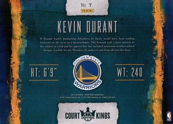 2017-18 Panini Court Kings - Box Topper Panoramics #7 Kevin Durant Back