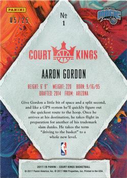 2017-18 Panini Court Kings - Sapphire #1 Aaron Gordon Back